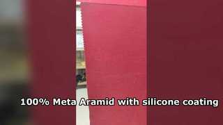 100% metaaramid + powłoka silikonowa, kolor: ognisty czerwony, gramatura: 150 g/m2, szerokość 150 cm