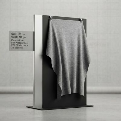 Modakrylowa FR Tkanina mieszana z 68% modakrylu + 29% FR lepkości + 3% spandeksu dla odporności na płomień < 2 sekundy i 240 gm masy