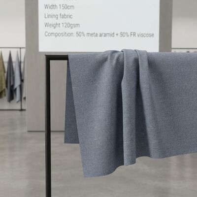 50% Meta-Aramid 50% FR Wiskoza Podszewka - Trwale trudnopalna 120 g/m² do odzieży ochronnej