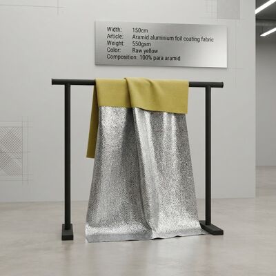 Tkanina powlekana folią aluminiową z aramidu o wysokiej wytrzymałości na rozciąganie, trudnopalna i odporna na wysokie temperatury