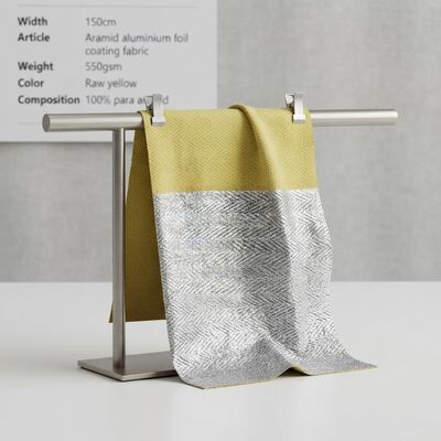 Tkanina powlekana folią aluminiową z aramidu o wysokiej wytrzymałości na rozciąganie, trudnopalna i odporna na wysokie temperatury
