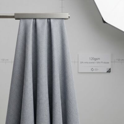50% Meta-Aramid 50% FR Wiskoza Podszewka - Trwale trudnopalna 120 g/m² do odzieży ochronnej
